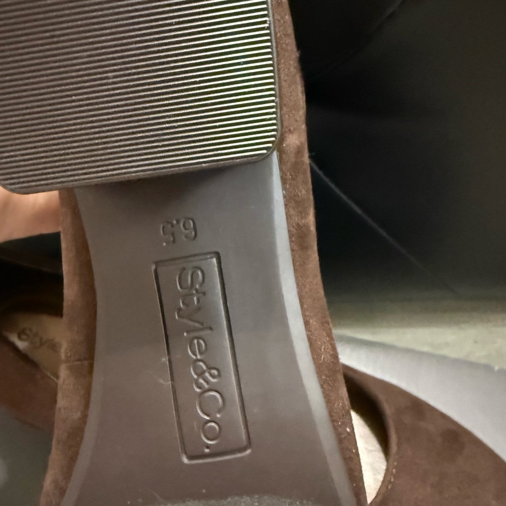 Style & Co. Women's Dark Brown Suede Flats - Picture 5 of 7